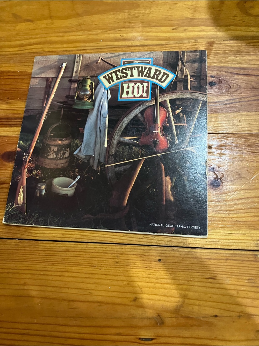 National Geographic 'Westward Ho!' Vinyl Record - Brown/Blue Cover Accents